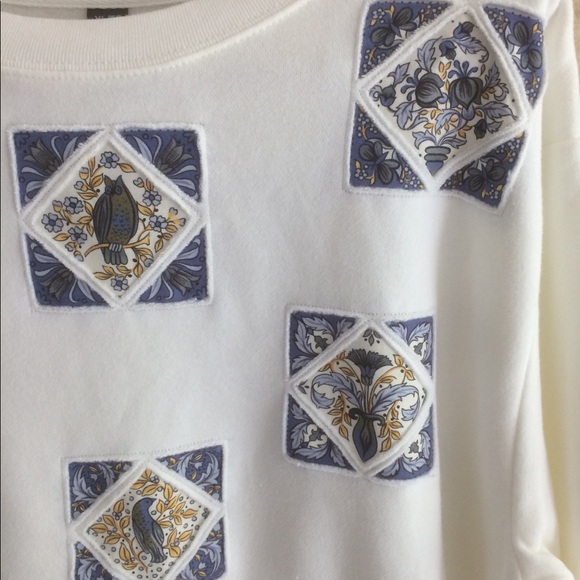 XL George Birds/Flowers Patchwork Sweatshirt - Picture 4 of 7